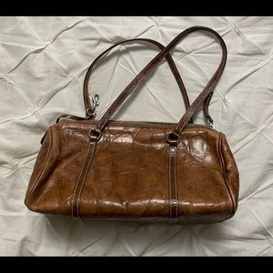 Dooney & Bourke vintage, barrel/satchel bag, leather, gently used